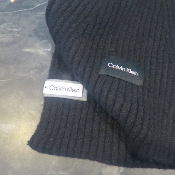 Calvin Klein Ribbed Knit Winter Scarf – Black – New Without Tags (B2) - Picture 4 of 5